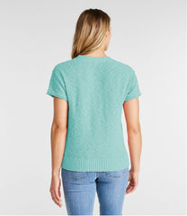 L.L.Bean Women's Midweight Cotton Slub Sweater, Henley Short-Sleeve CLOTHING|SALE