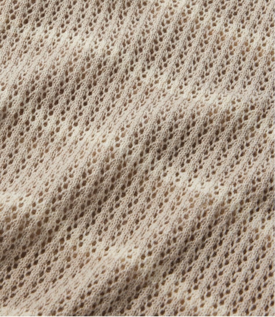 L.L.Bean Women's Organic Cotton Slub Pointelle Sweater, Polo CLOTHING