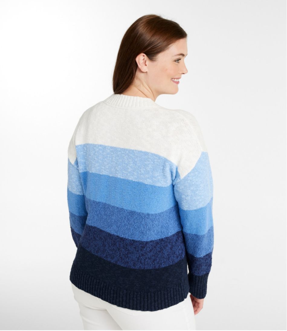 L.L.Bean Women's Cotton Ragg Sweater, Crewneck Stripe CLOTHING