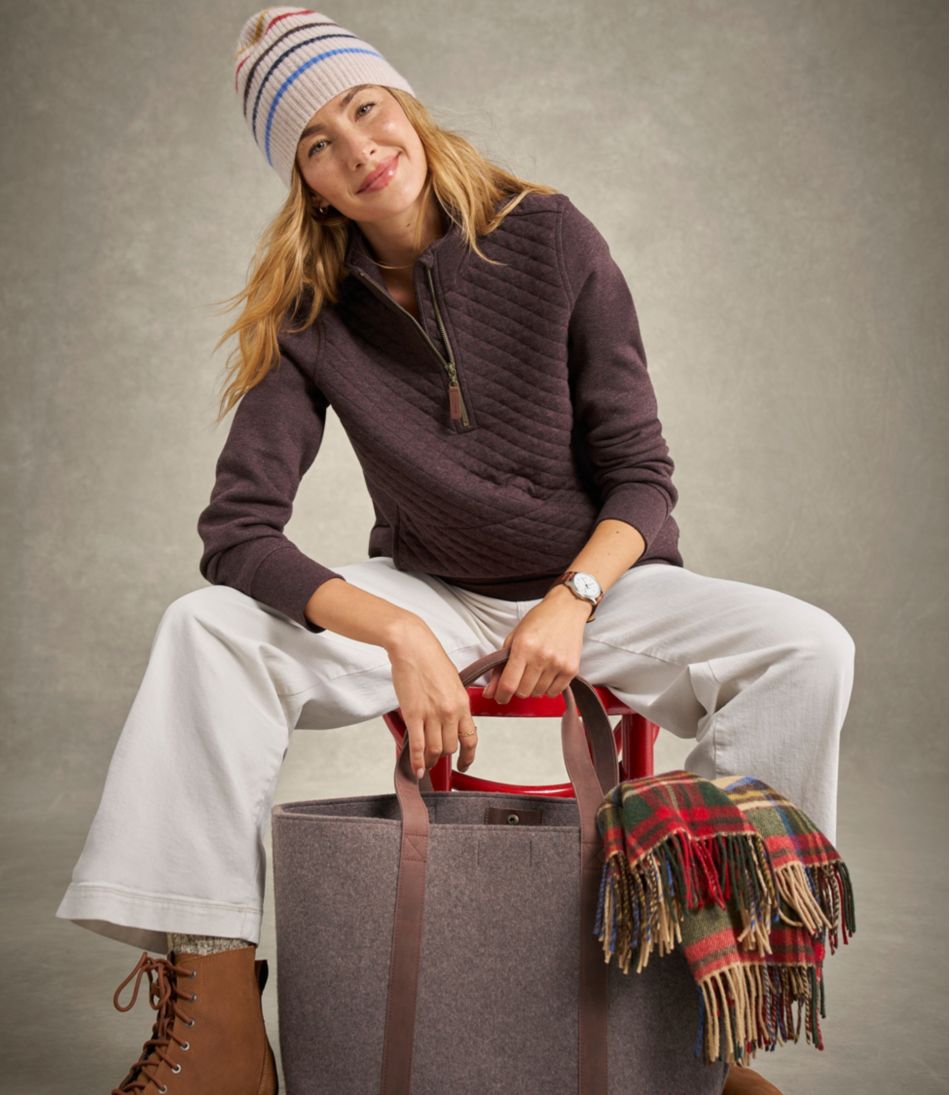 L.L.Bean Women's Quilted Quarter-Zip Pullover CLOTHING|SALE