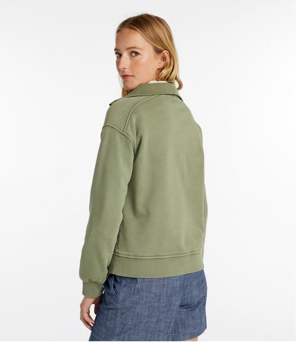 L.L.Bean Women's Sunwashed Sweats, Quarter-Zip CLOTHING