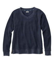 L.L.Bean Women's Birchwood Brushed Waffle Top, V-Neck CLOTHING