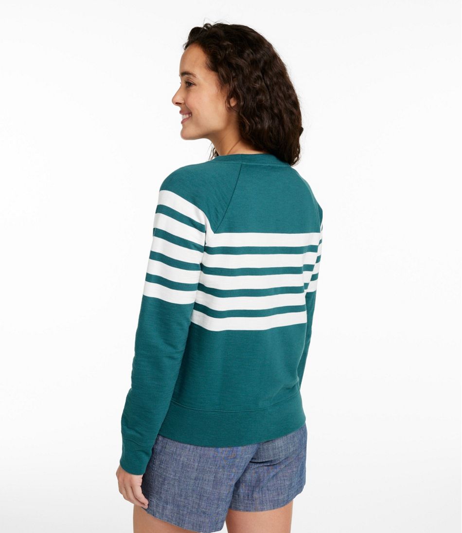 L.L.Bean Women's Peaks Island Crewneck, Stripe CLOTHING
