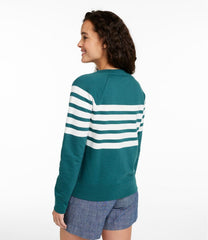 L.L.Bean Women's Peaks Island Crewneck, Stripe CLOTHING