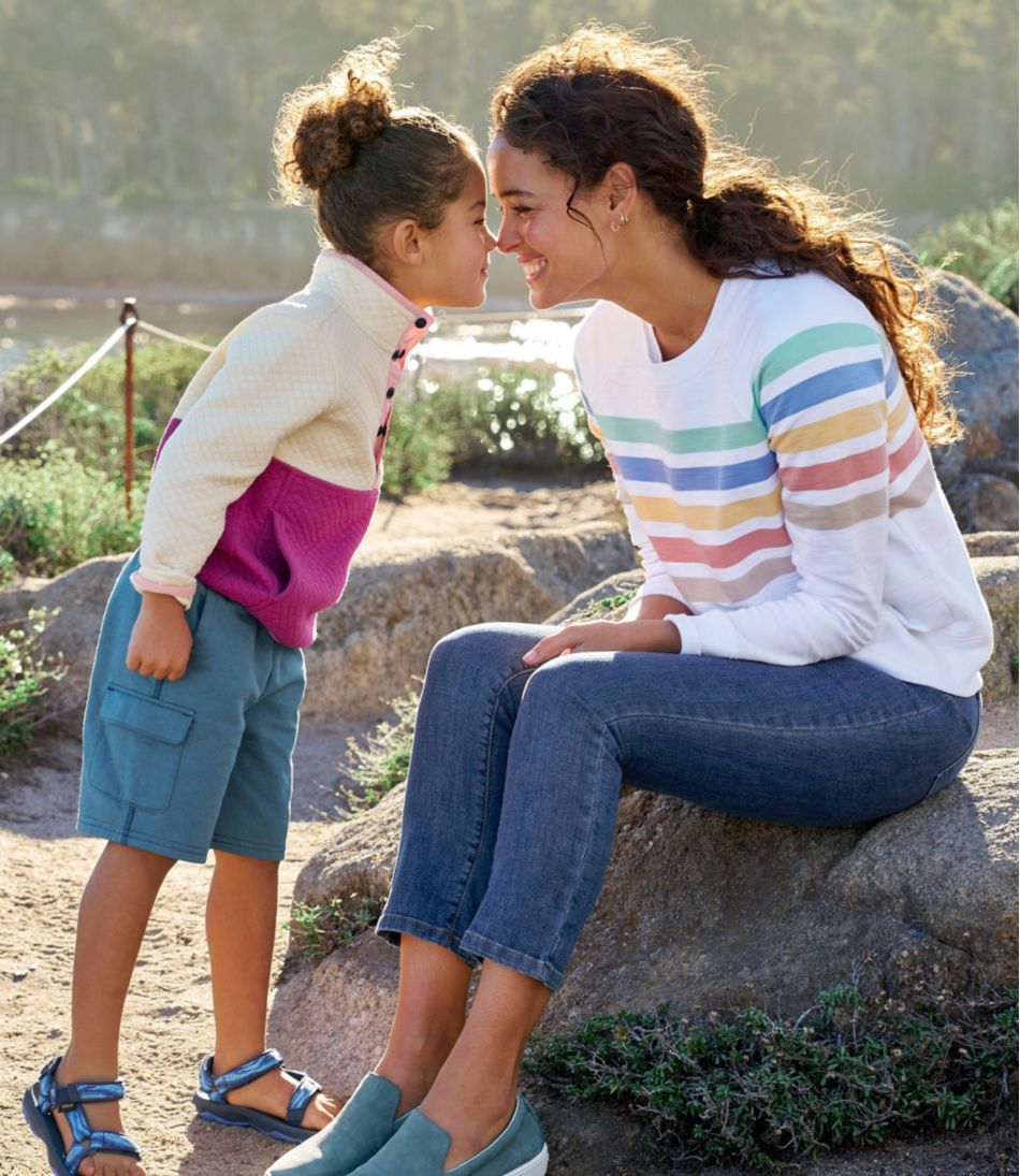 L.L.Bean Women's Peaks Island Crewneck, Stripe CLOTHING