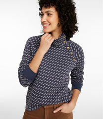 L.L.Bean Women's Quilted Sweatshirt, Snapneck Pullover Print CLOTHING|SALE