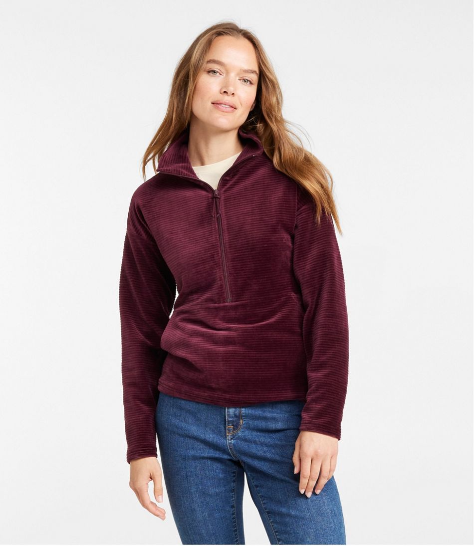 L.L.Bean Women's Soft Stretch Corduroy Pullover, Half-Zip CLOTHING|SALE