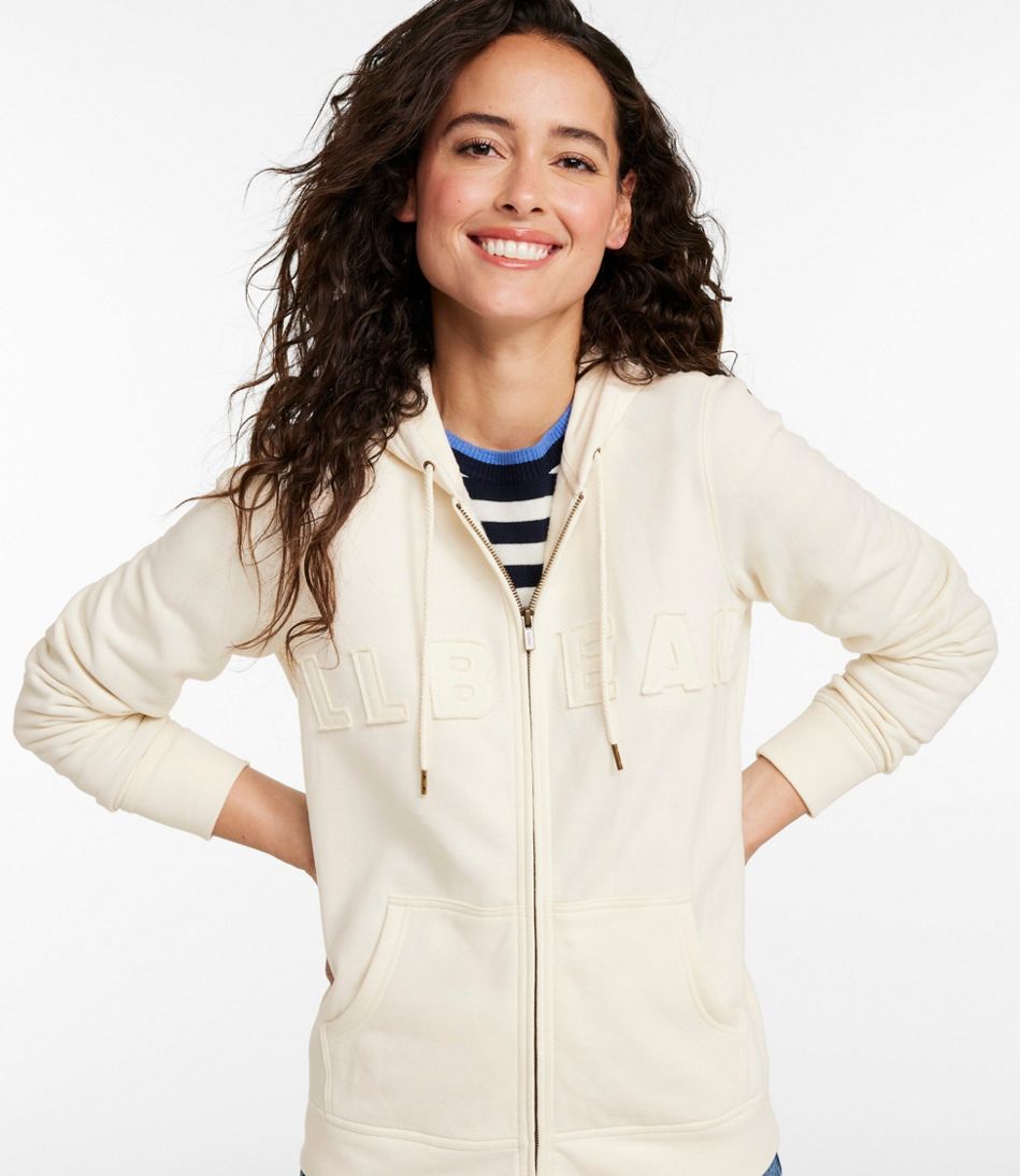 L.L.Bean Women's 1912 Sweatshirt, Full-Zip Hooded Logo CLOTHING