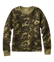 L.L.Bean Women's Quilted Sweatshirt, Crewneck Pullover Print CLOTHING