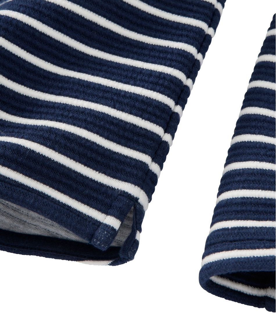 L.L.Bean Women's Lakewashed Double-Knit Quarter-Snap, Stripe CLOTHING