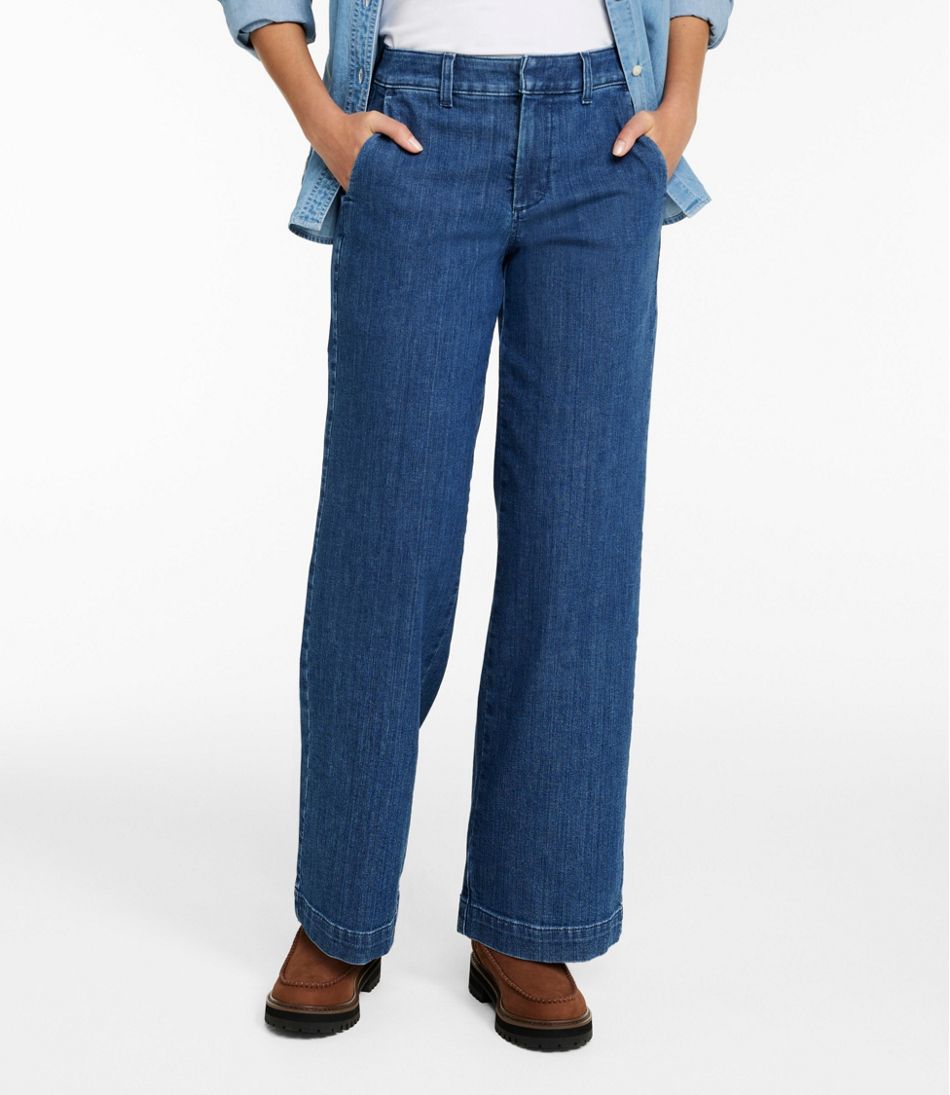 L.L.Bean Women's True Shape Jeans, High-Rise Wide-Leg Trouser CLOTHING