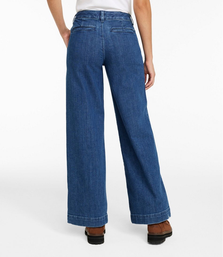 L.L.Bean Women's True Shape Jeans, High-Rise Wide-Leg Trouser CLOTHING