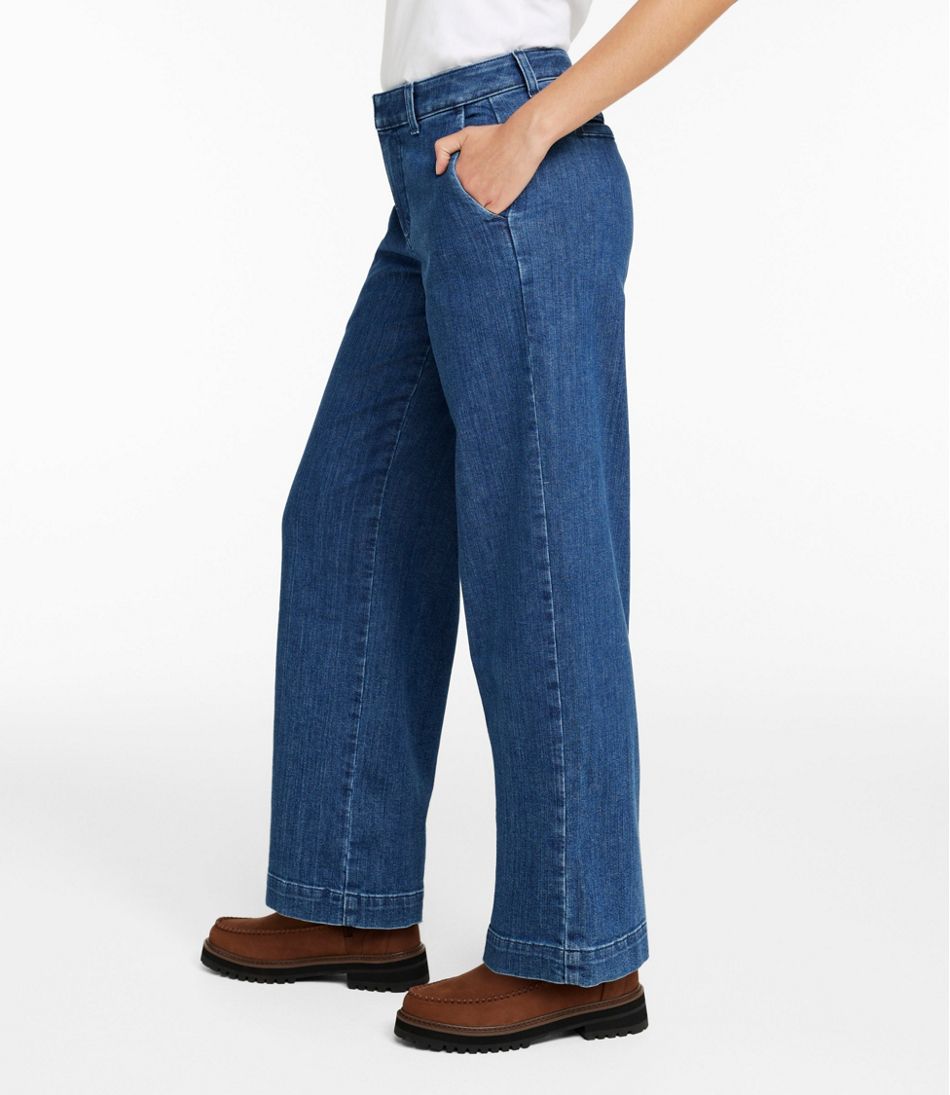 L.L.Bean Women's True Shape Jeans, High-Rise Wide-Leg Trouser CLOTHING