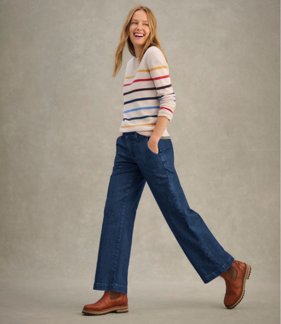 L.L.Bean Women's True Shape Jeans, High-Rise Wide-Leg Trouser CLOTHING