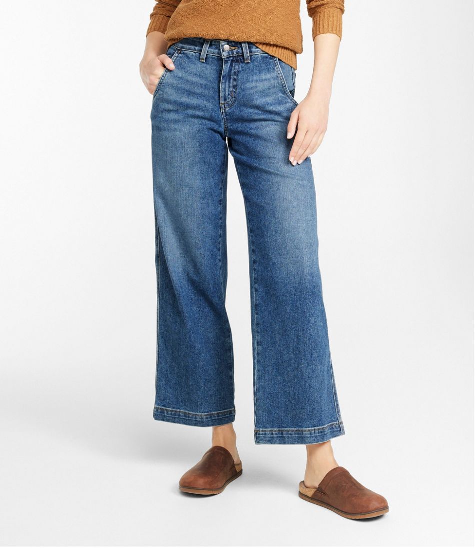 L.L.Bean Women's 207 Vintage Jeans, High-Rise Wide-Leg CLOTHING