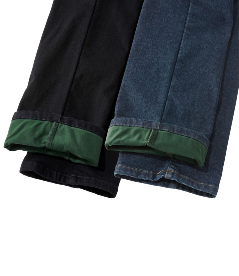L.L.Bean Women's True Shape Jeans, High-Rise Straight-Leg Fleece-Lined CLOTHING