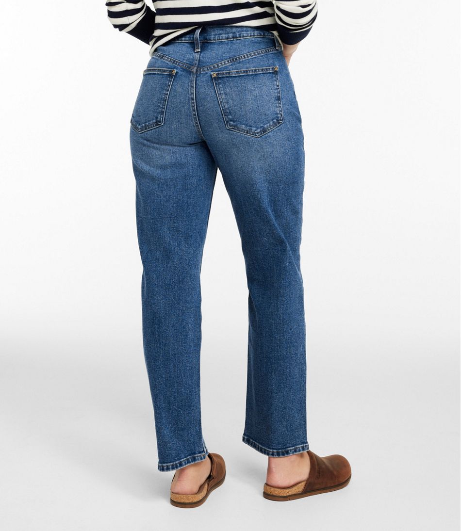 L.L.Bean Women's 207 Vintage Jeans, High-Rise Stovepipe Ankle CLOTHING