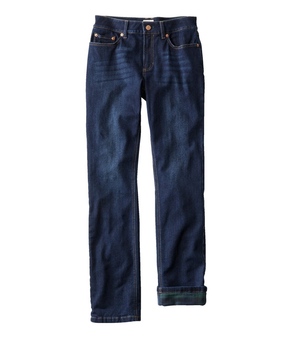 L.L.Bean Women's BeanFlex® Jeans, Mid-Rise Straight-Leg Lined CLOTHING|SALE