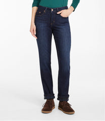 L.L.Bean Women's BeanFlex® Jeans, Mid-Rise Straight-Leg Lined CLOTHING|SALE