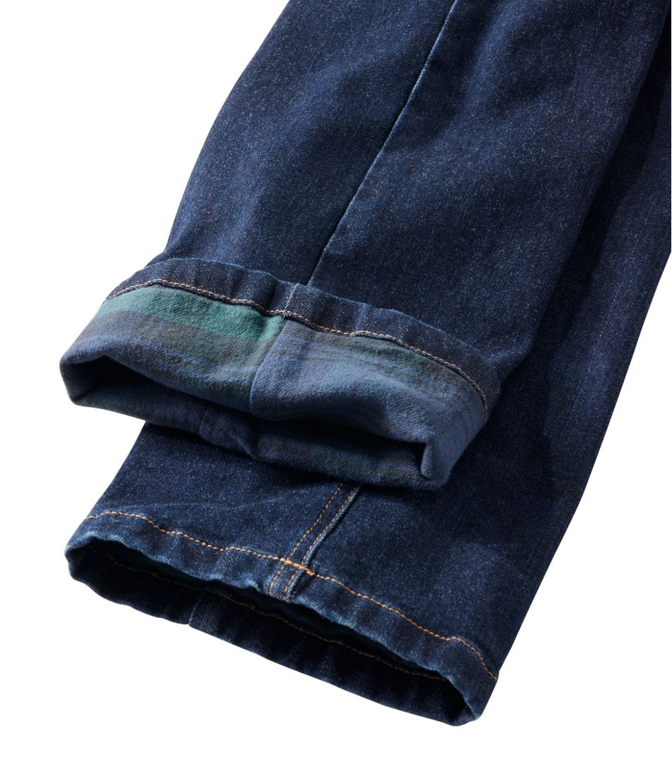 L.L.Bean Women's BeanFlex® Jeans, Mid-Rise Straight-Leg Lined CLOTHING|SALE
