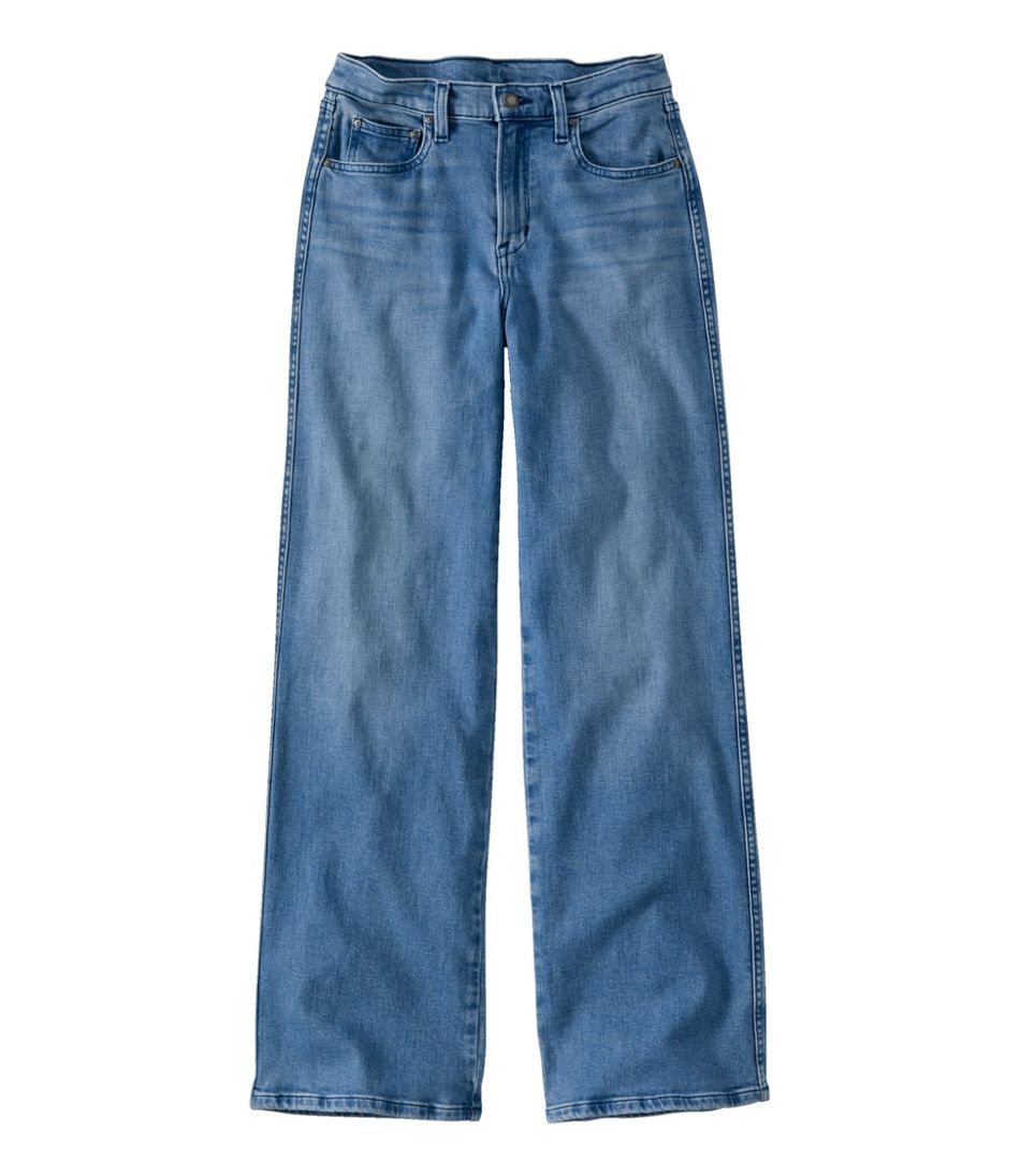 L.L.Bean Women's Everyday Stretch Jeans, High-Rise Relaxed Wide-Leg CLOTHING|SALE