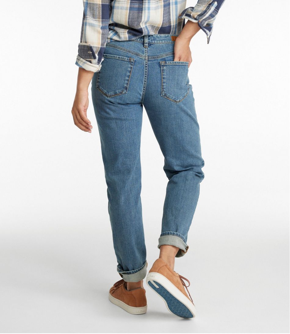 L.L.Bean Women's Signature Organic Denim Boyfriend Jeans, Low-Rise Straight-Leg CLOTHING|SALE