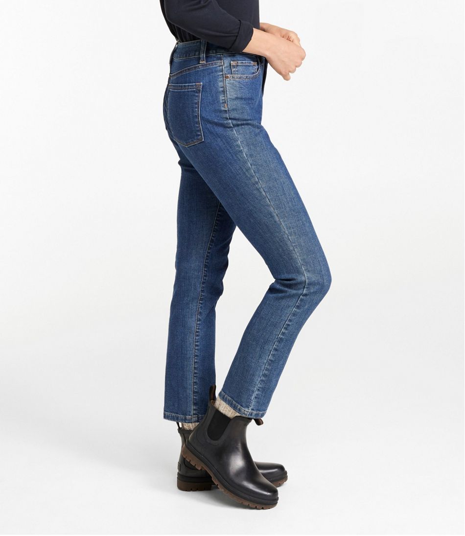 L.L.Bean Women's True Shape Jeans, High-Rise Slim-Leg Ankle CLOTHING