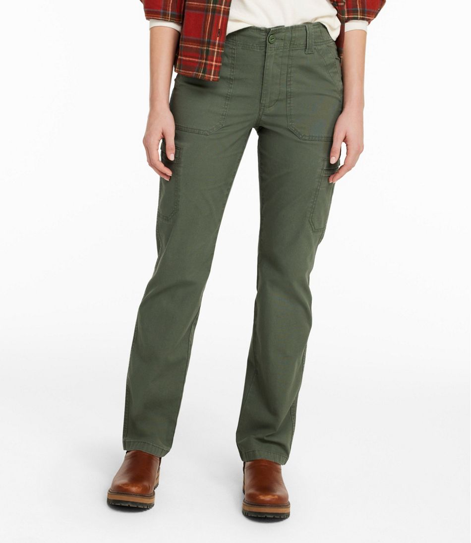 L.L.Bean Women's 207 Vintage Cotton Canvas Pants, Mid-Rise Straight-Leg Cargo CLOTHING|SALE