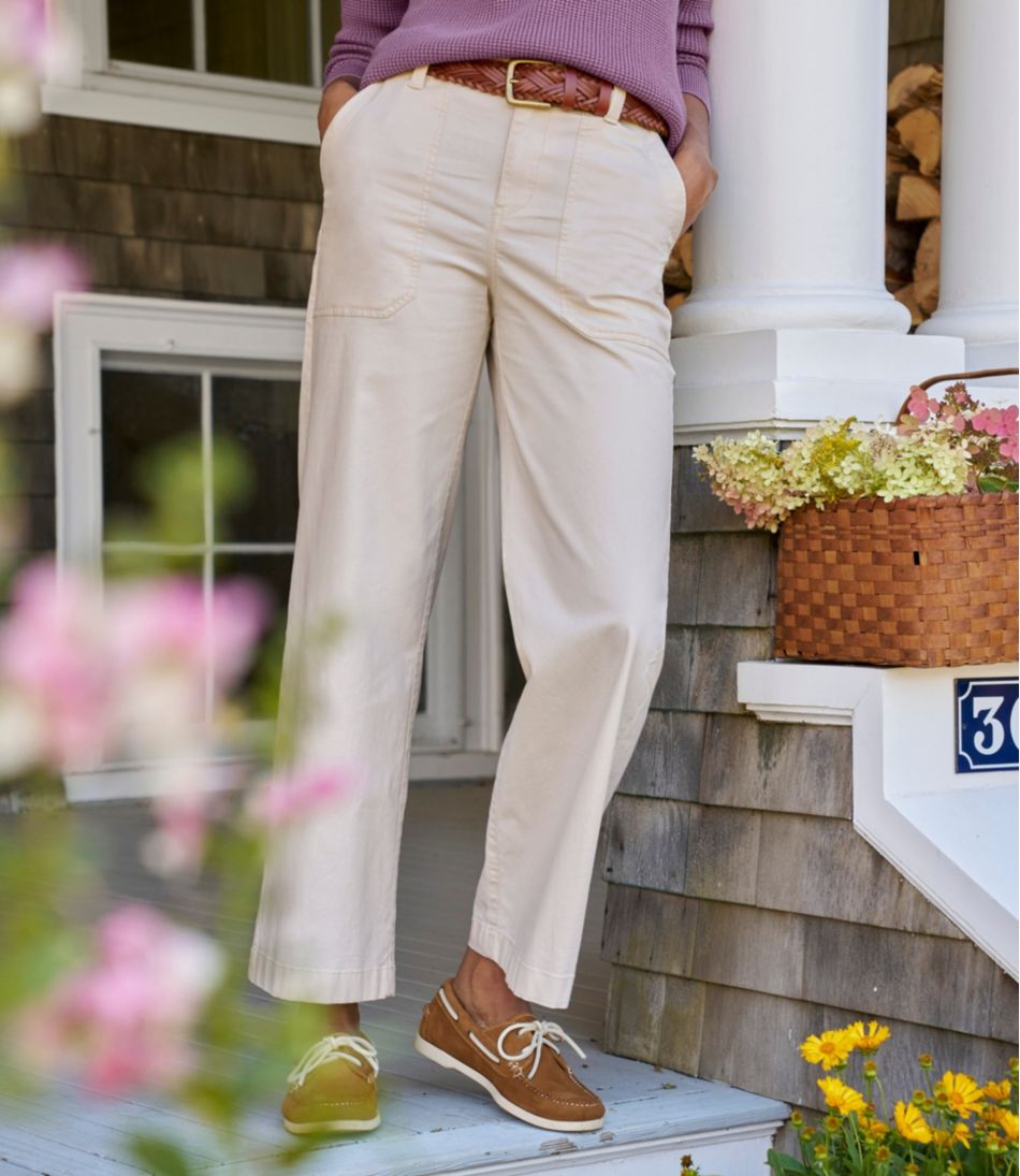 L.L.Bean Women's 207 Vintage Cotton Canvas Pants, High-Rise Wide-Leg CLOTHING|SALE