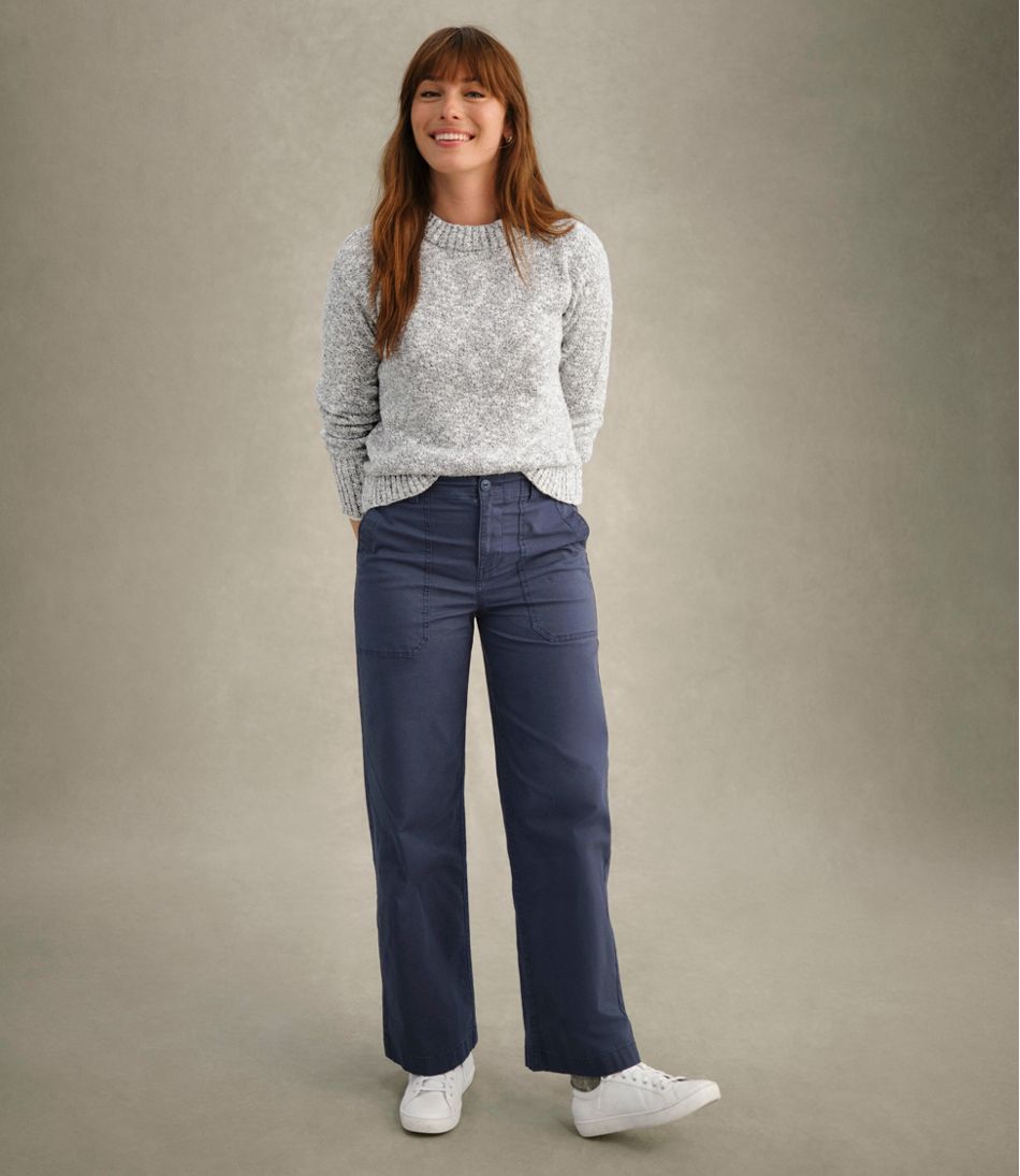 L.L.Bean Women's 207 Vintage Cotton Canvas Pants, High-Rise Wide-Leg CLOTHING|SALE