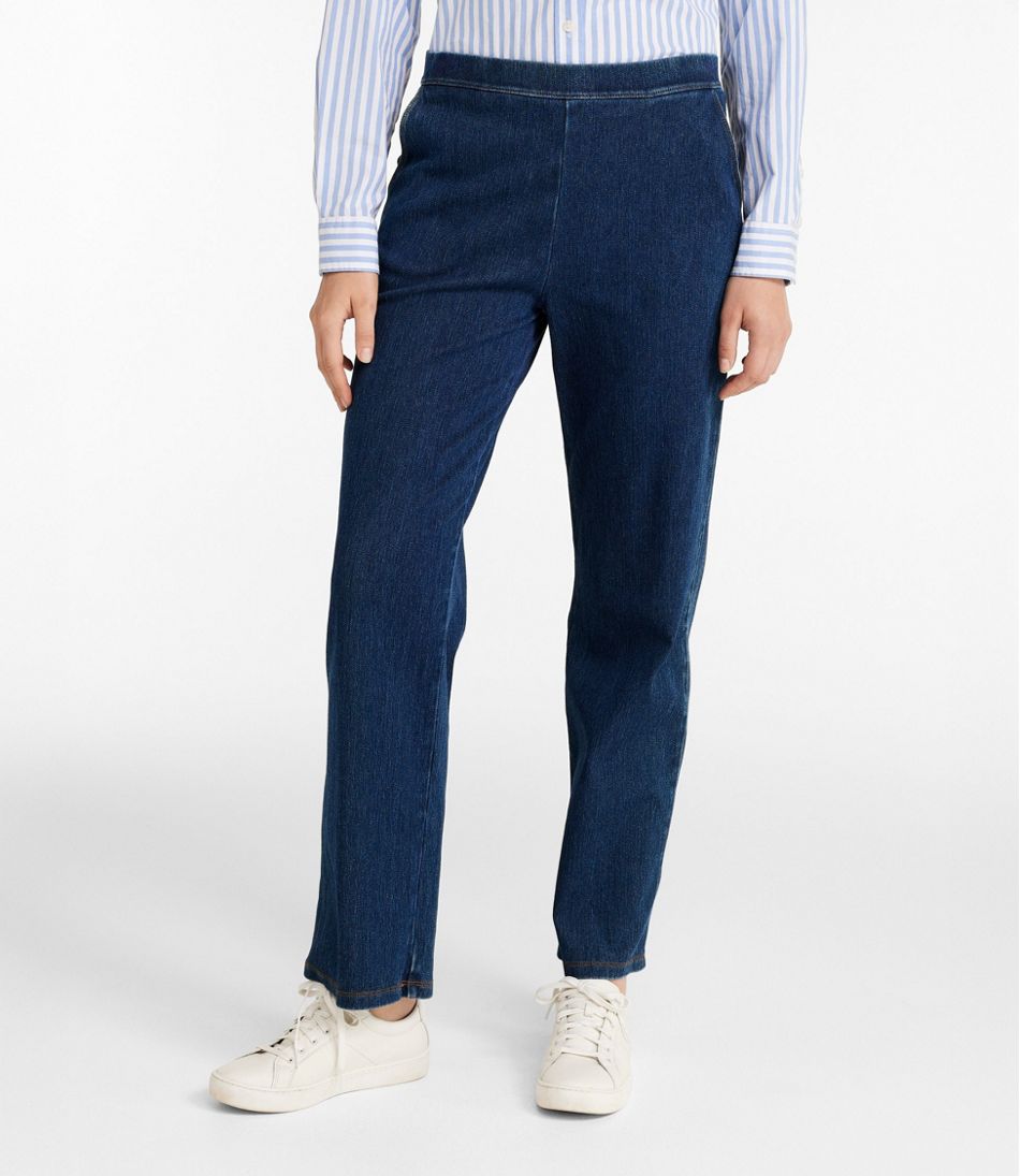 L.L.Bean Women's Perfect Fit Pants, Denim Straight-Leg CLOTHING