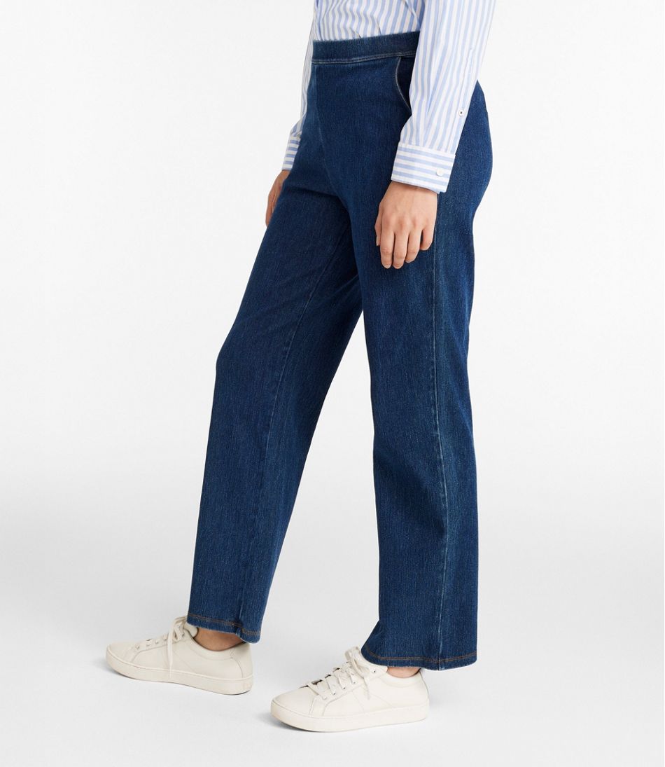 L.L.Bean Women's Perfect Fit Pants, Denim Straight-Leg CLOTHING