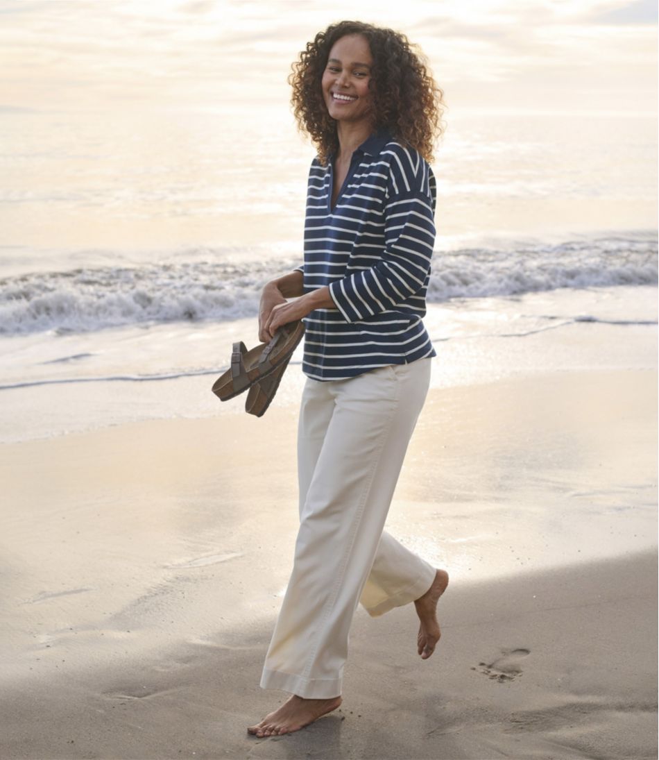 L.L.Bean Women's Comfort Stretch Pants, Mid-Rise Wide-Leg Chino CLOTHING|SALE