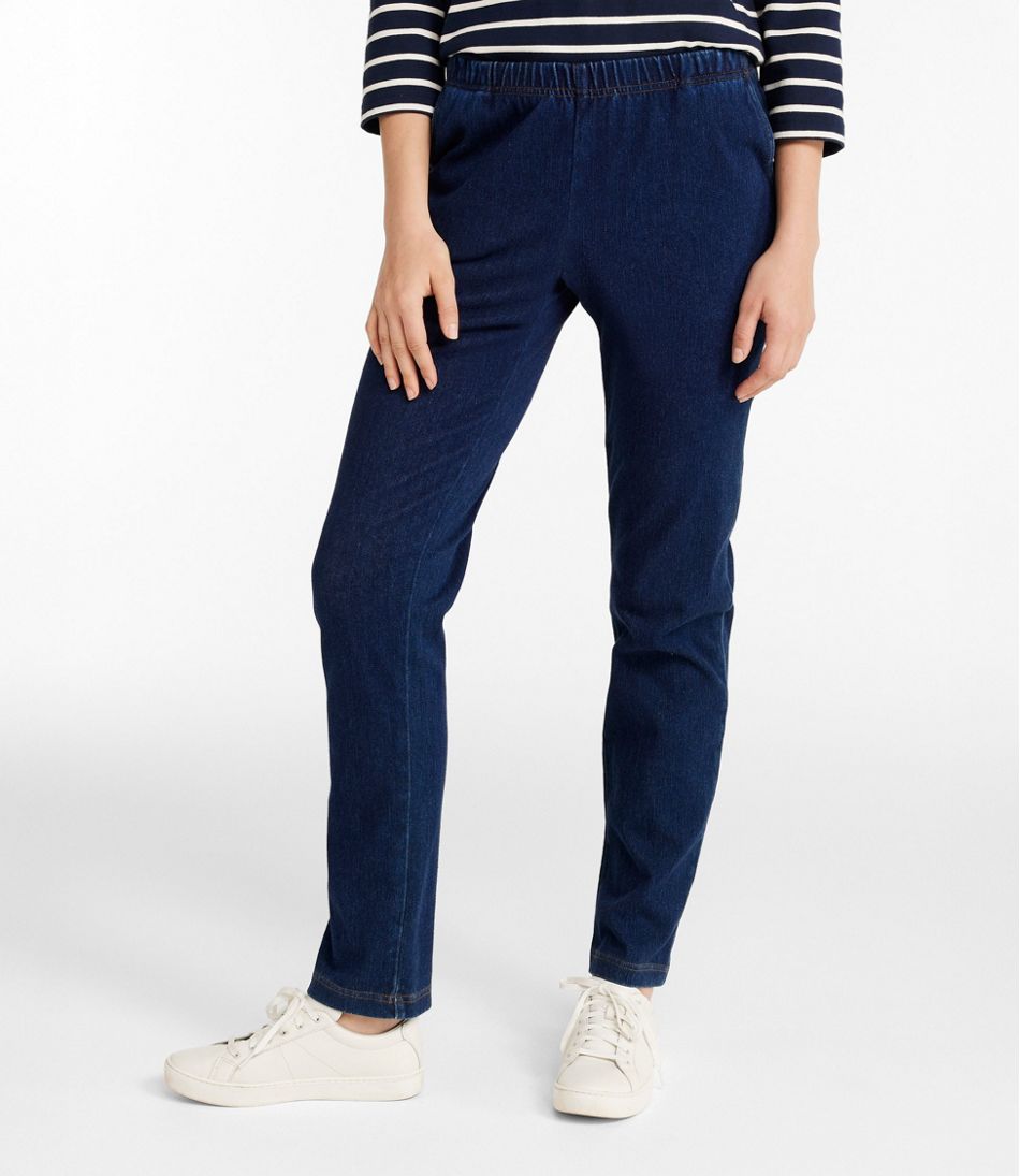 L.L.Bean Women's Perfect Fit Pants, Denim Original Tapered Leg CLOTHING|SALE