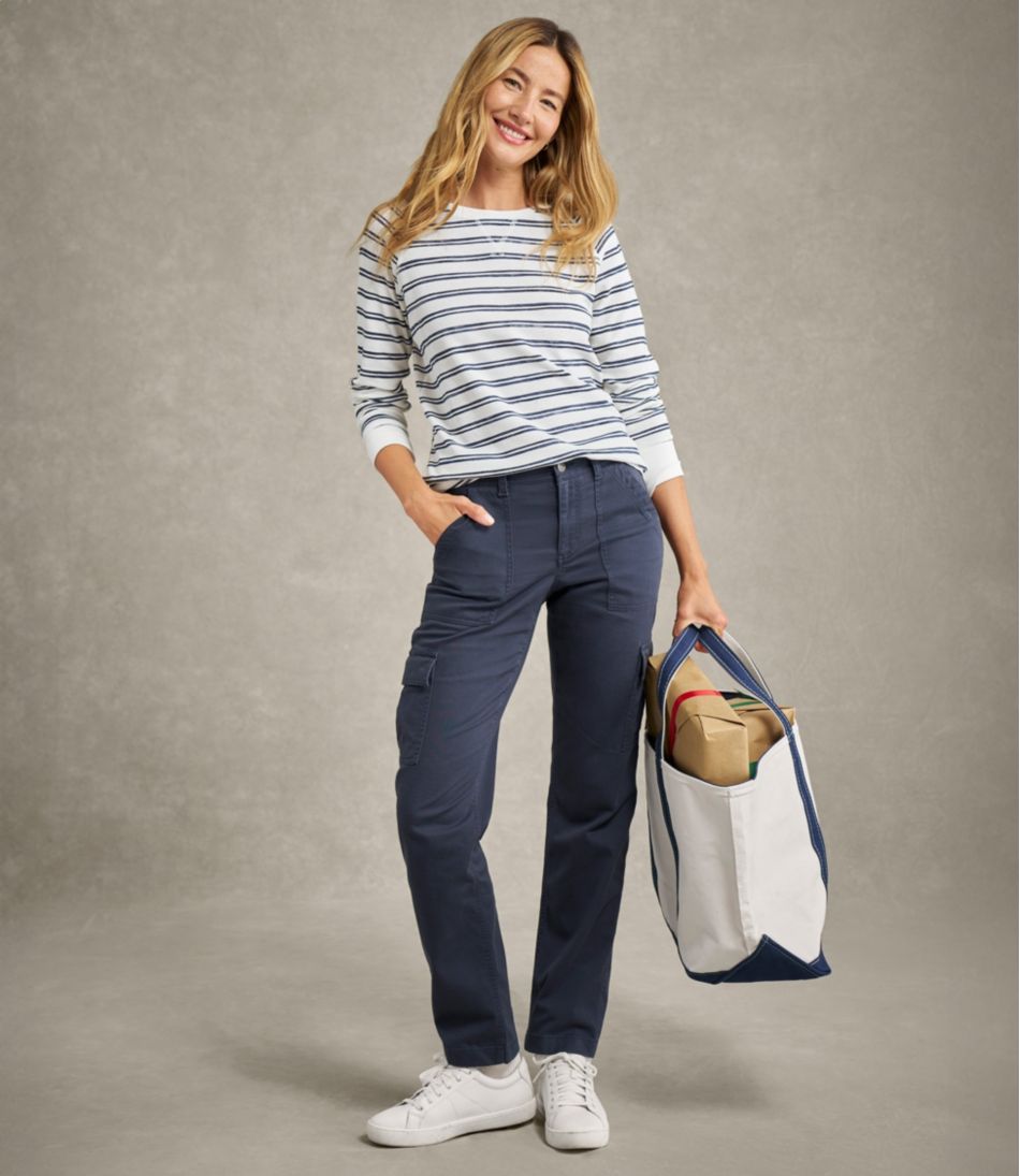 L.L.Bean Women's Comfort Stretch Pants, Mid-Rise Straight-Leg Cargo CLOTHING|SALE