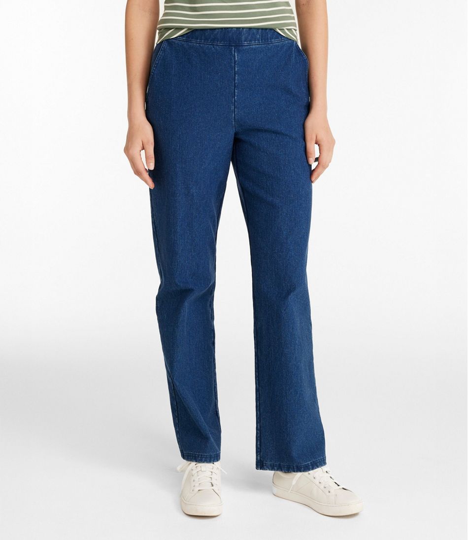 L.L.Bean Women's Perfect Fit Pants, Denim Straight-Leg Fleece-Backed CLOTHING|SALE