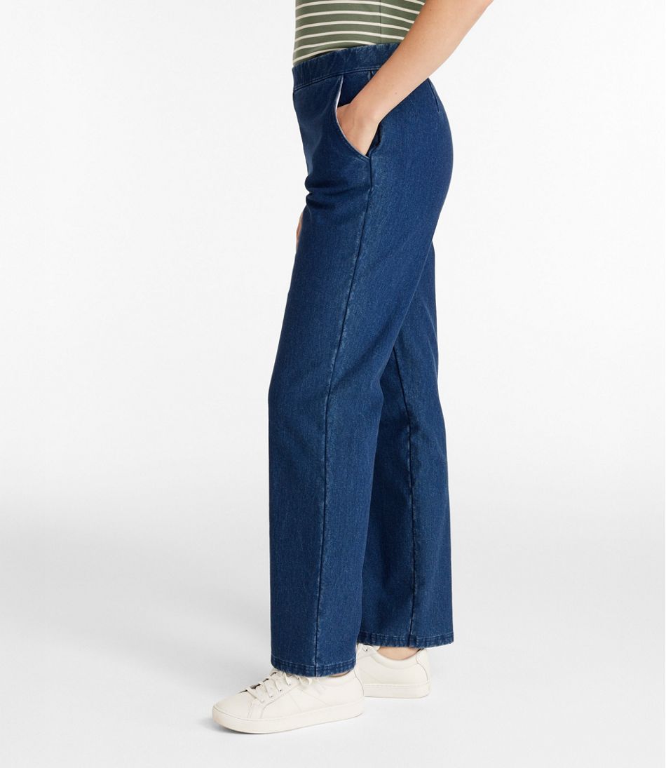 L.L.Bean Women's Perfect Fit Pants, Denim Straight-Leg Fleece-Backed CLOTHING|SALE