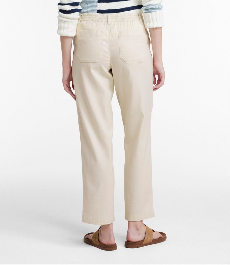 L.L.Bean Women's Comfort Stretch Cotton/Linen Pants, High-Rise Ankle CLOTHING|SALE