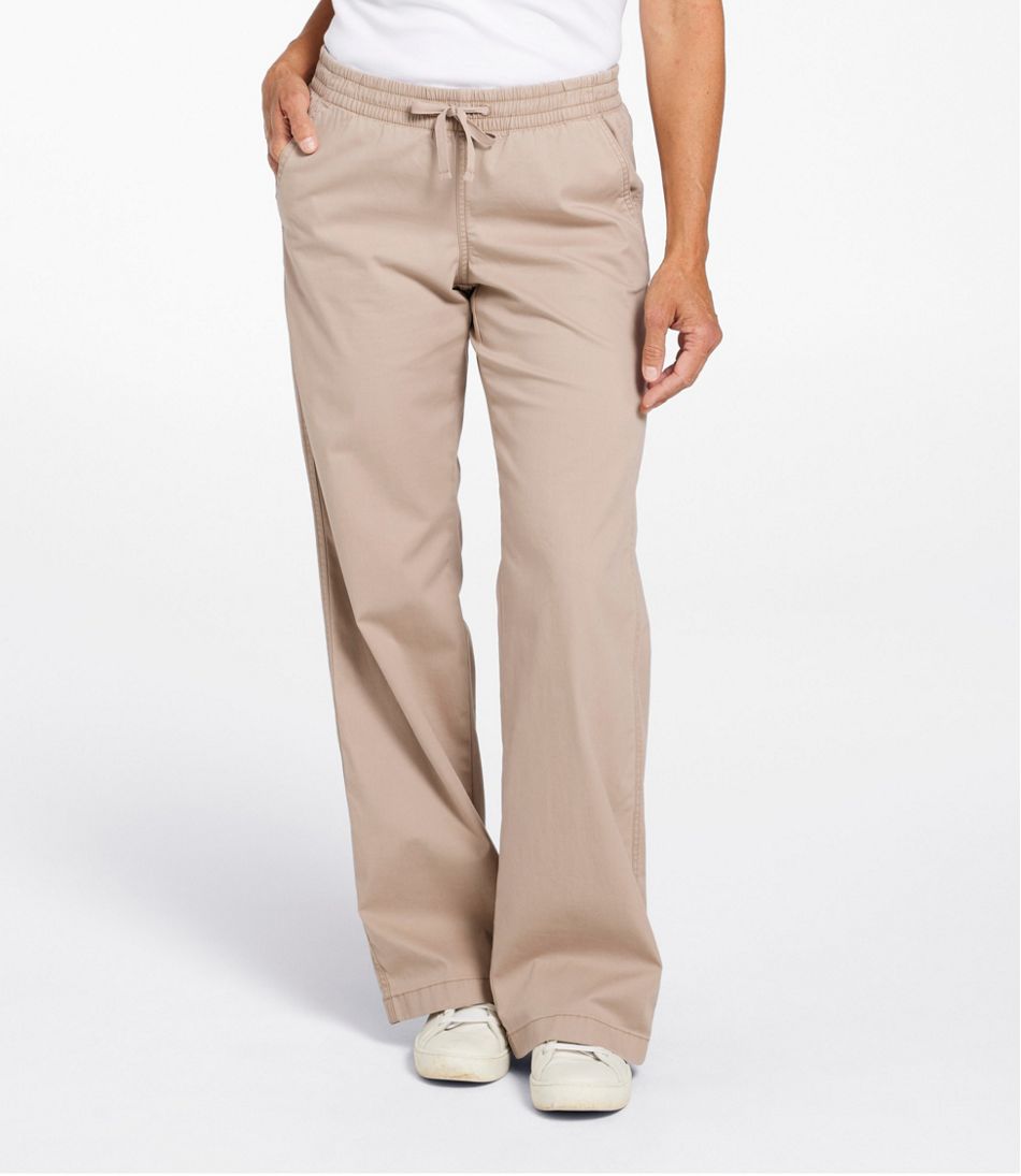 L.L.Bean Lakewashed Pull-on Chinos, Mid-Rise Wide-Leg CLOTHING