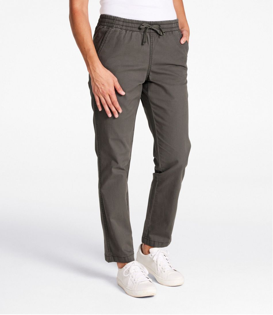 L.L.Bean Women's Lakewashed Chino Pants, Mid-Rise Pull-On Ankle CLOTHING|SALE