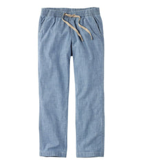 L.L.Bean Women's Lakewashed Pull-On Chinos, Mid-Rise Chambray Ankle Pants CLOTHING