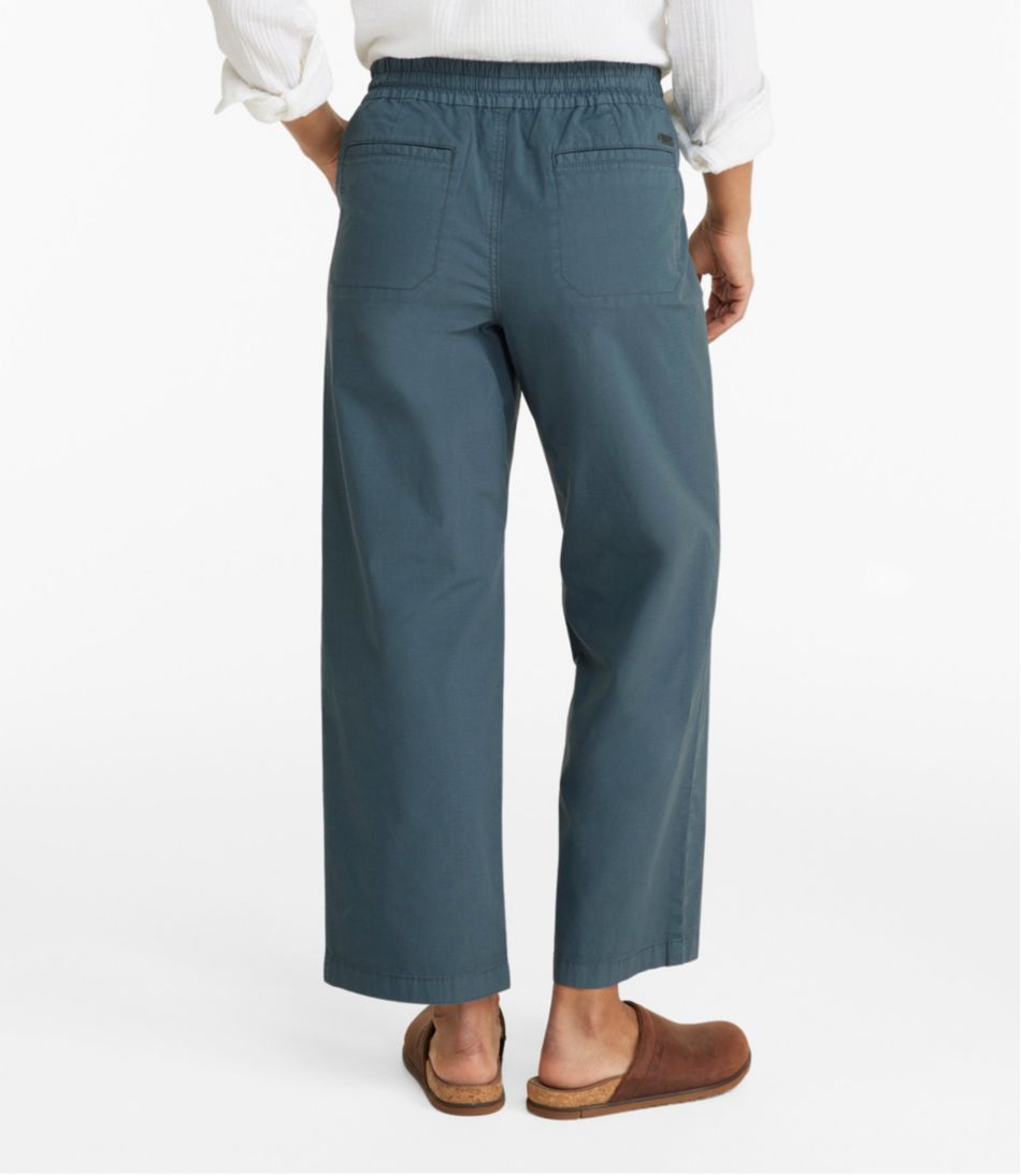 L.L.Bean Women's Stretch Ripstop Pull-On Pants, Wide-Leg Ankle CLOTHING|SALE