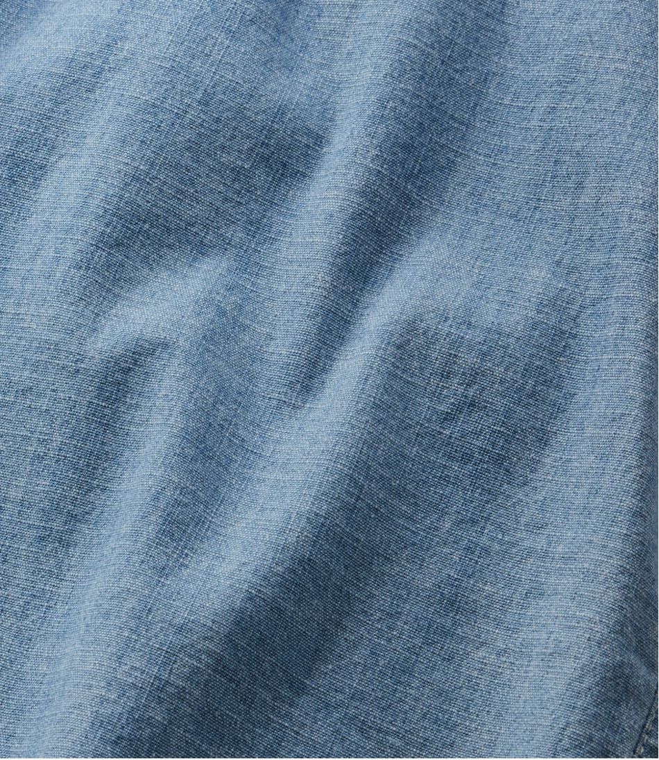 L.L.Bean Women's Lakewashed Dock Shorts, Mid-Rise Chambray CLOTHING