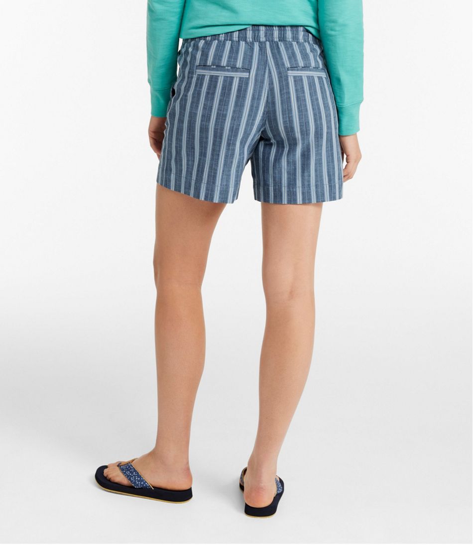L.L.Bean Women's Lakewashed Dock Shorts, Mid-Rise Stripe CLOTHING|SALE