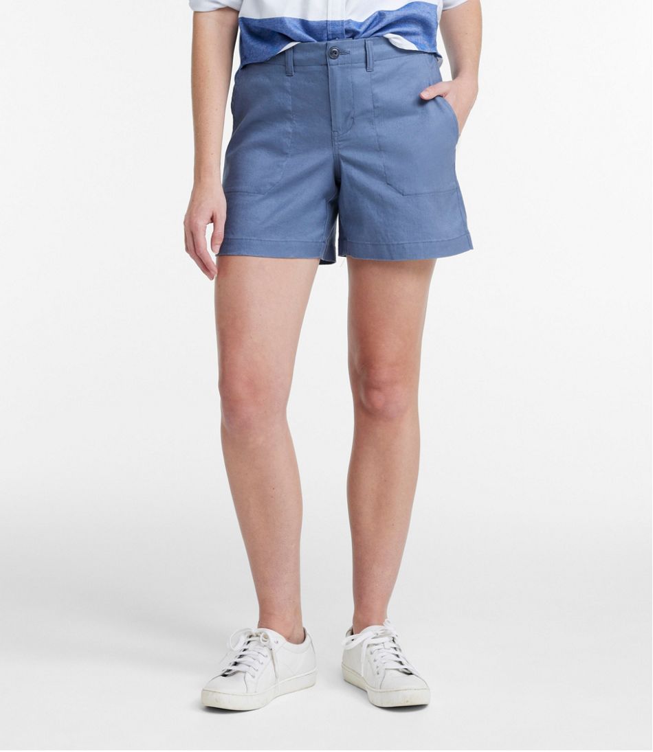 L.L.Bean Women's Comfort Stretch Cotton/Linen Shorts, High-Rise 7" CLOTHING|SALE