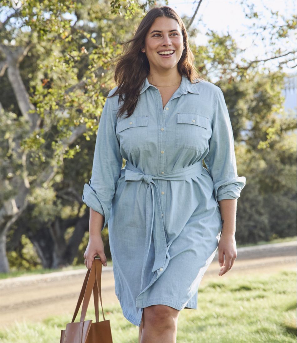 L.L.Bean Women's Signature Camp Shirt Dress, Button-Front CLOTHING|SALE
