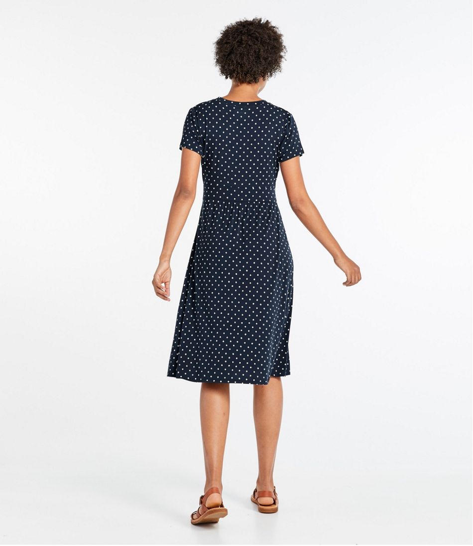 L.L.Bean Women's Summer Knit Dress, Short-Sleeve Print CLOTHING|SALE