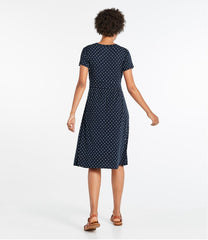 L.L.Bean Women's Summer Knit Dress, Short-Sleeve Print CLOTHING|SALE