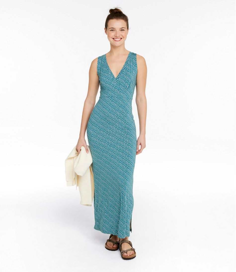 L.L.Bean Women's Summer Knit Maxi Dress, Print CLOTHING