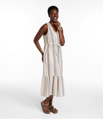 L.L.Bean Women's Cloud Gauze Midi Dress, Stripe CLOTHING